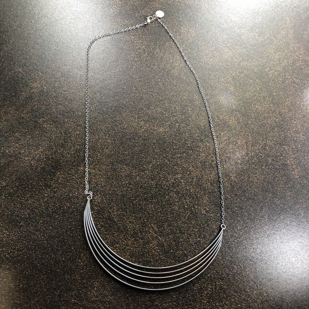 Sterling Silver Arc Boho Necklace Handmade Southwest Chic Unique Design - Picture 2 of 7